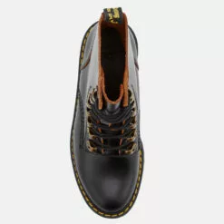 Dr. Martens Women's Leona Leather Lace Up Heeled Boots - Black -Dr. Martens Shop 11447028 2994520901237183