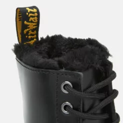 Dr. Martens Women's 1460 Serena Fur Lined Leather 8-Eye Boots - Dark Grey -Dr. Martens Shop 12596249 2114831404122325