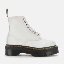 Dr. Martens Women's Sinclair Leather Zip Front Boots - White