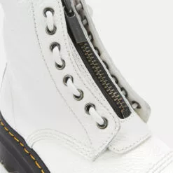 Dr. Martens Women's Sinclair Leather Zip Front Boots - White -Dr. Martens Shop 12596343 1774787822259186