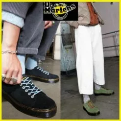 Dr. Martens Dr Martens | Logo Suede Plain Street Style Khaki Loafers & Slip-ons